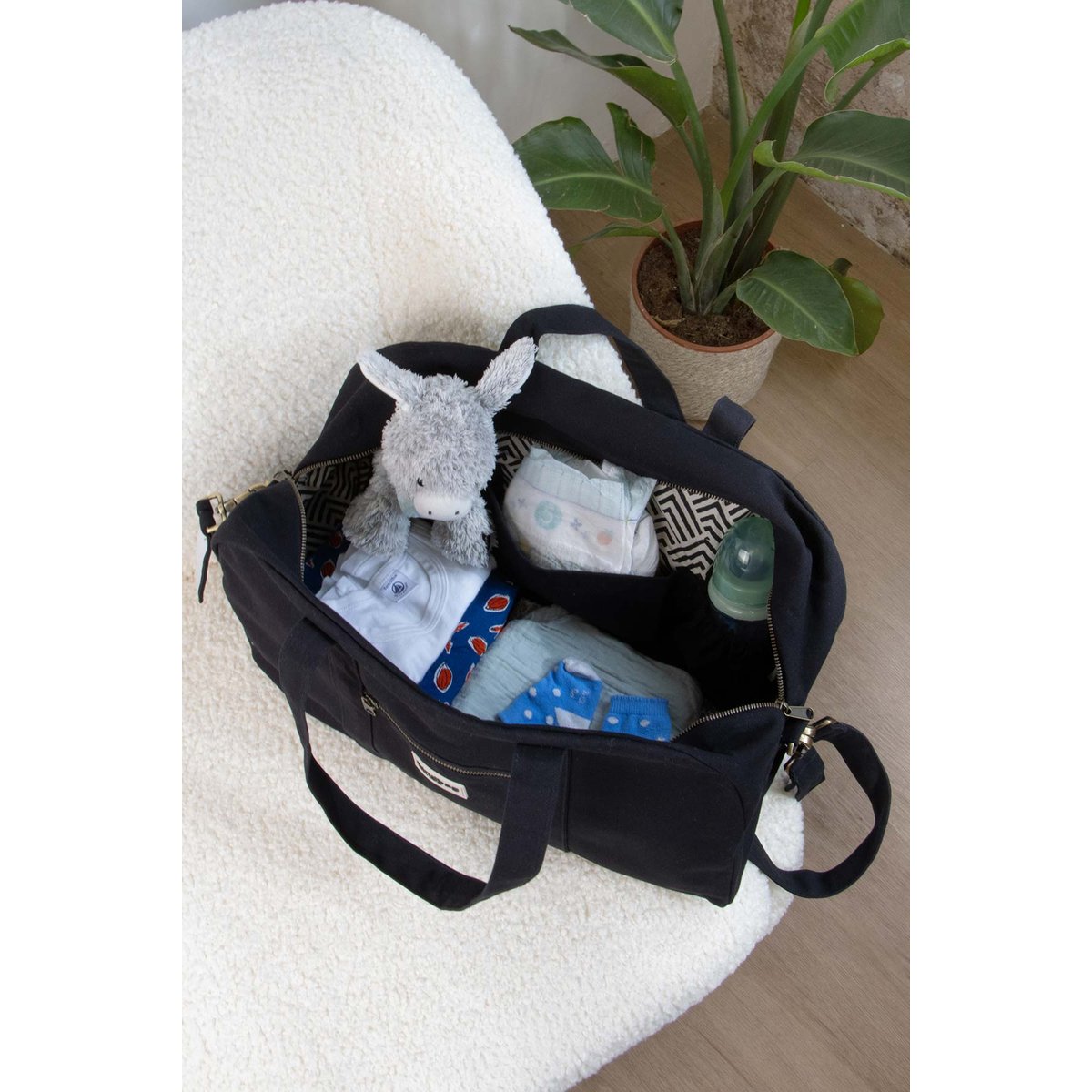 Sac à langer, BASILE noir, HINDBAG