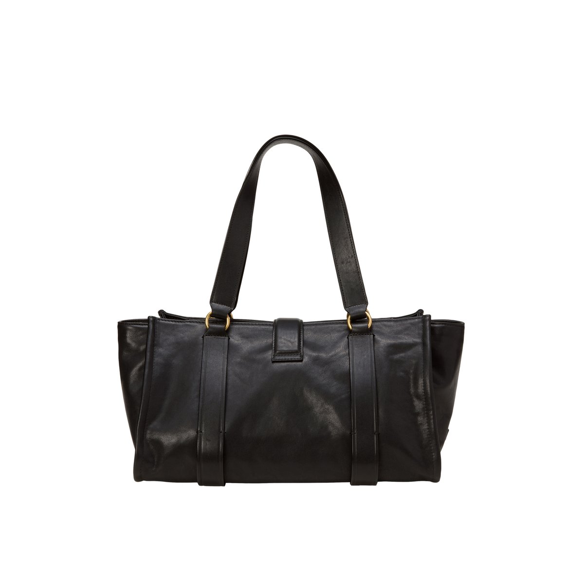 Shopper en cuir de vache de haute qualité noir, MARC O'POLO