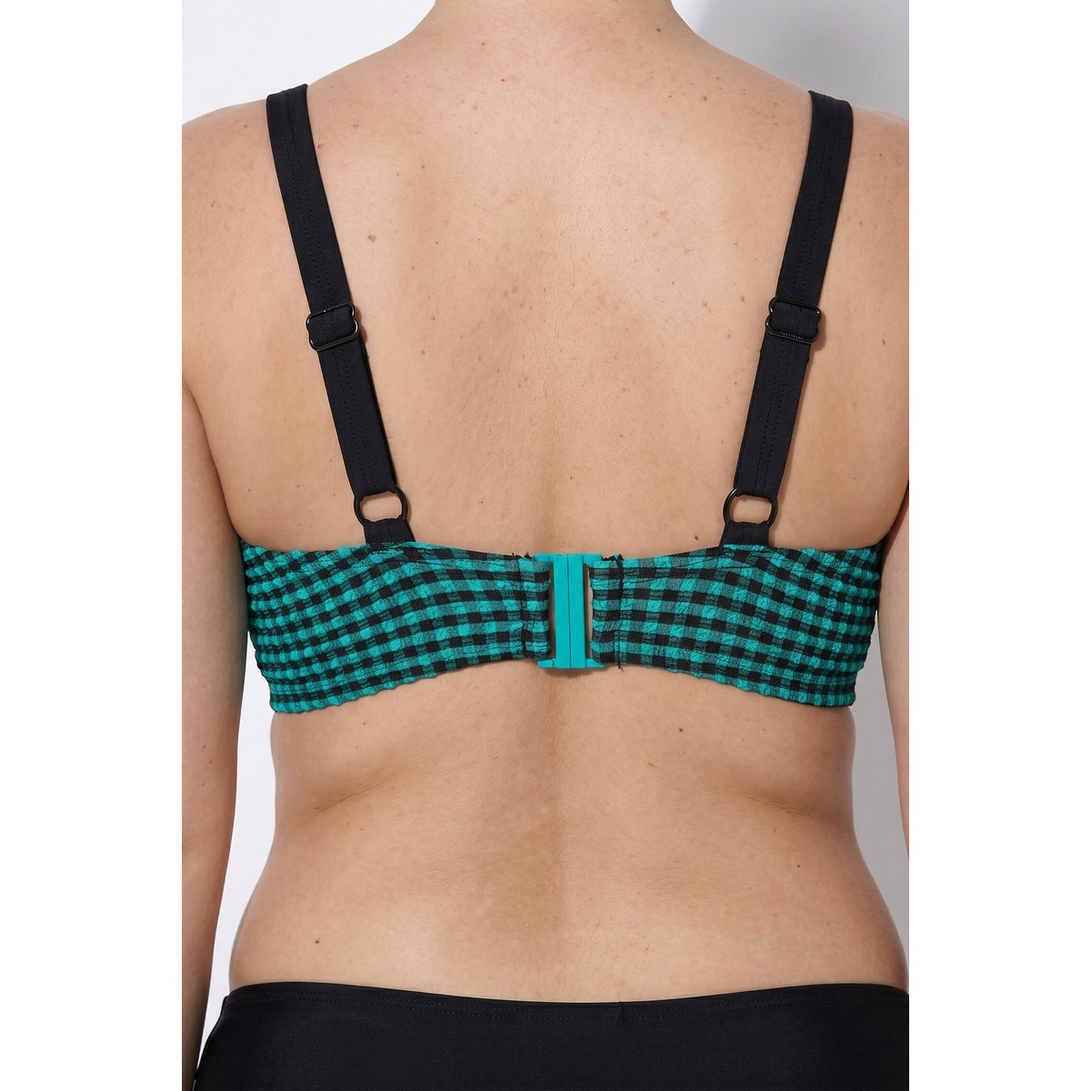 Bikini à carreaux, bonnets souples noir, ULLA POPKEN