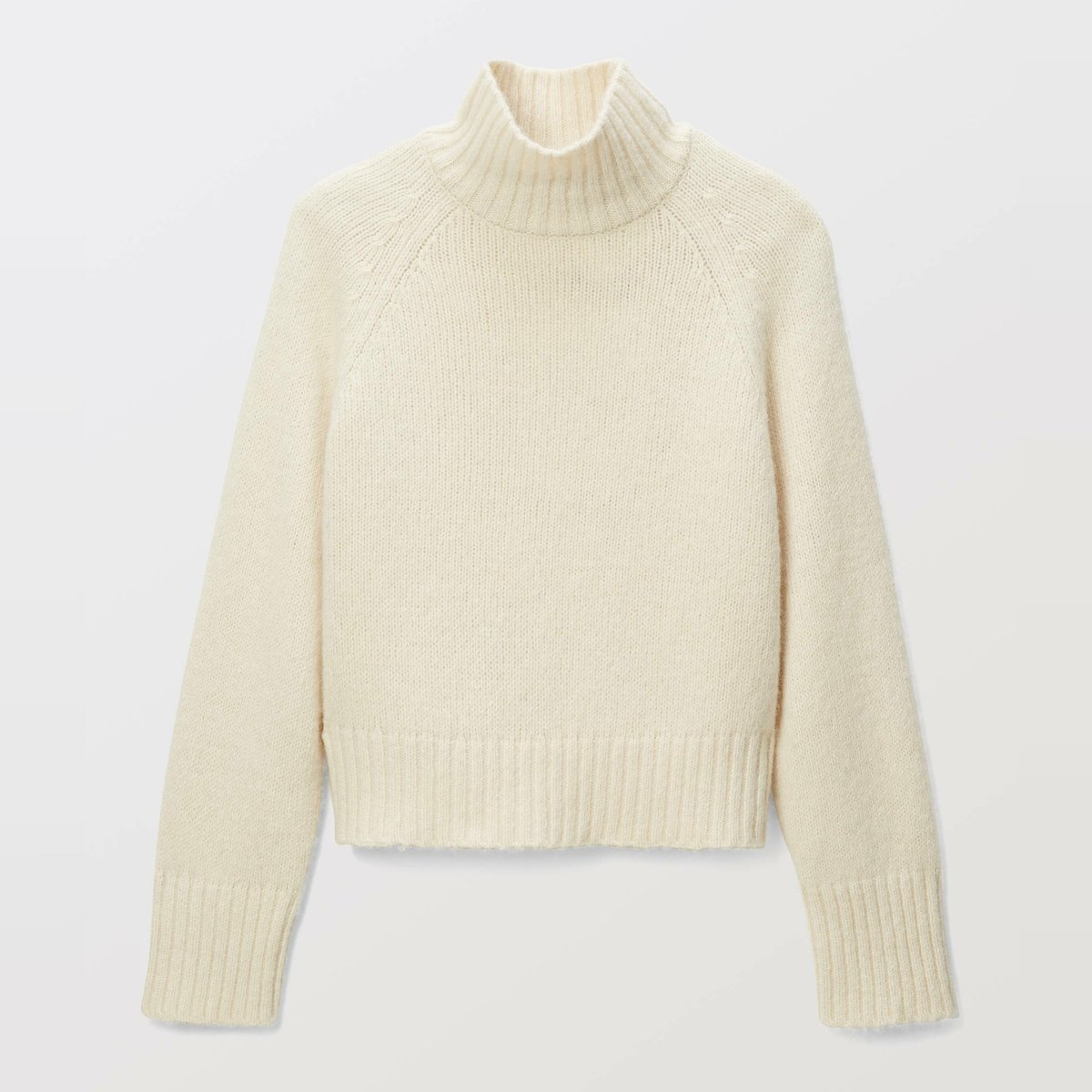 Pull manches longues à col montant contenant de l'alpaga ecru, MONOPRIX