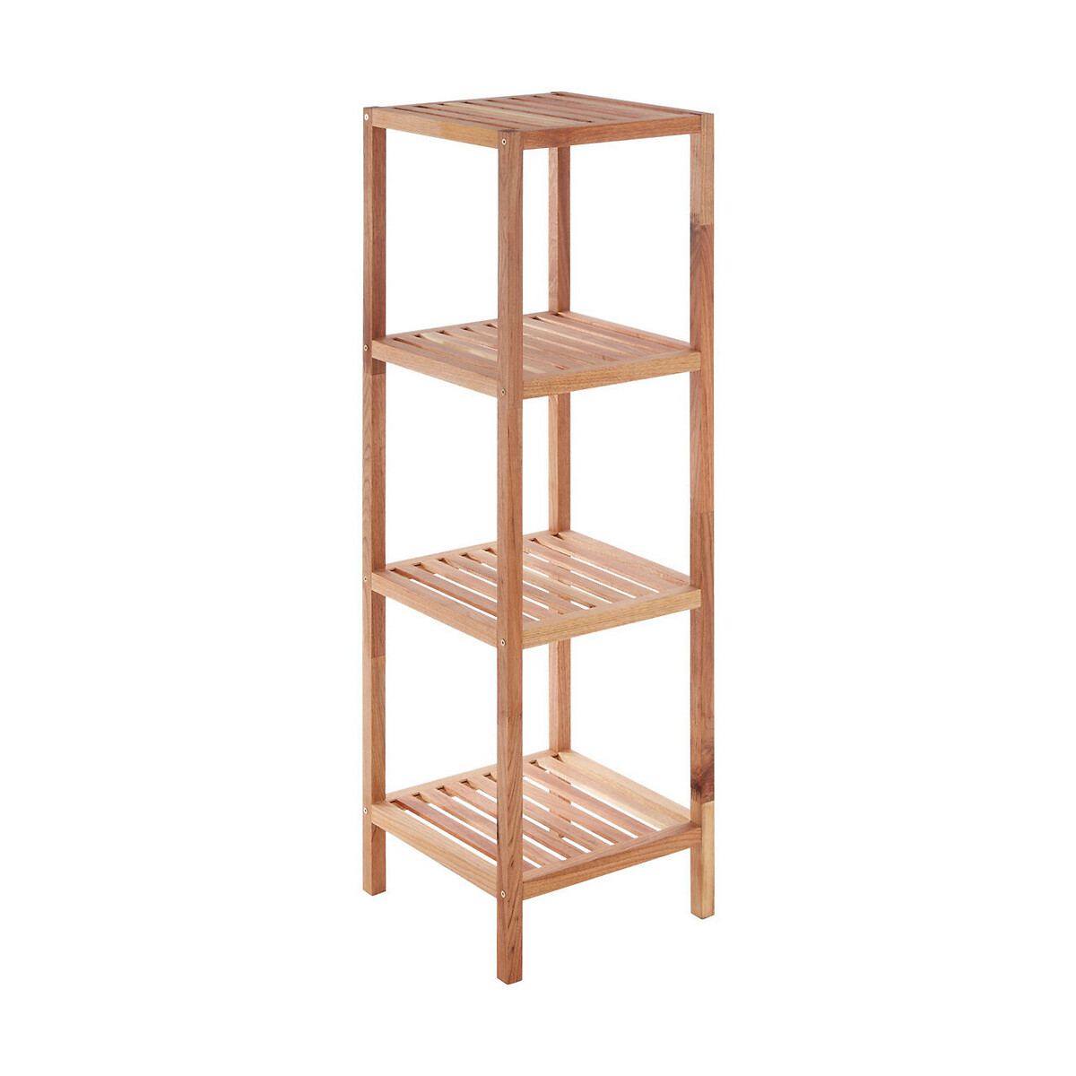 4-Tier Bathroom Storage Shelves in Walnut Wood brown , SO'HOME