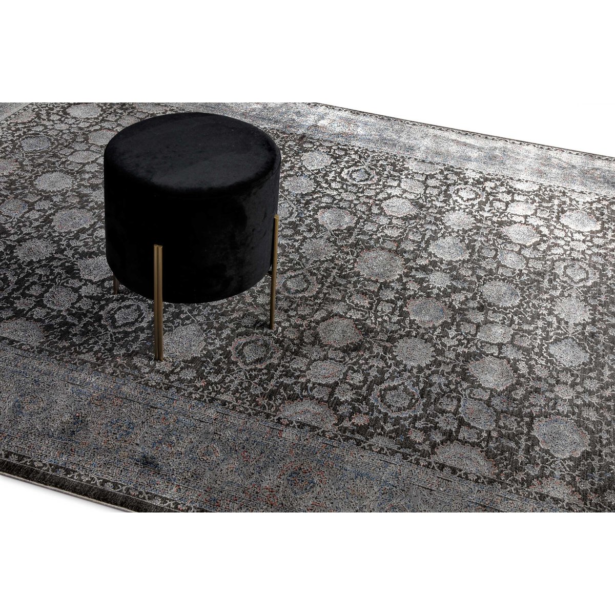 Tapis de salon style orient , LunaSilk bleu/gris, WECON HOME