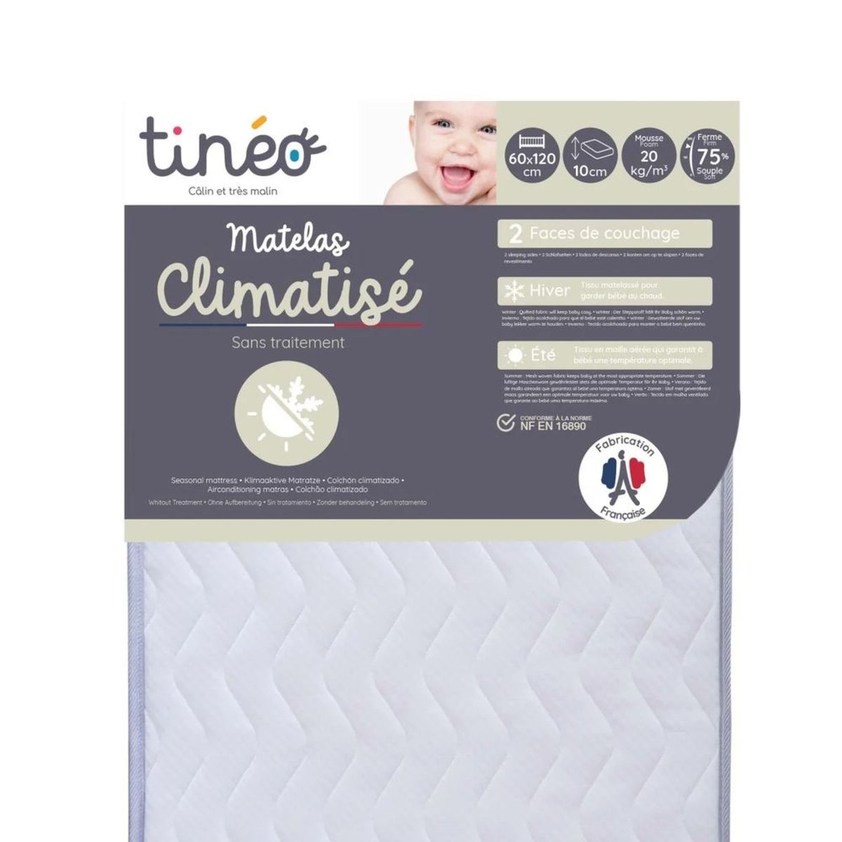 Matelas climatisé blanc, TINEO