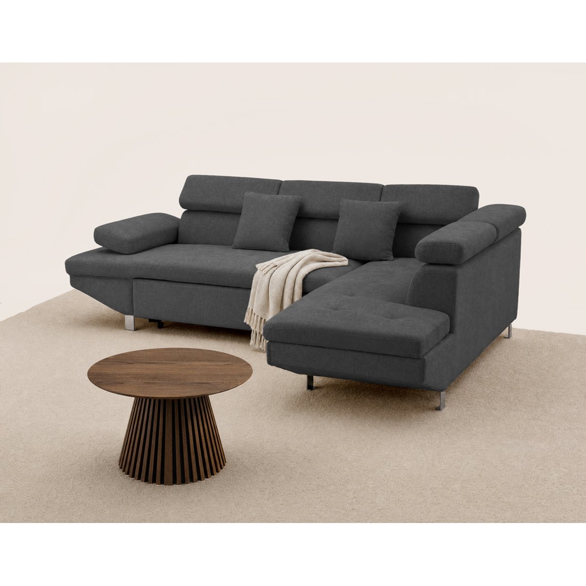 Canapé d'Angle Convertible 5 places - MARGAUX gris, BEST MOBILIER