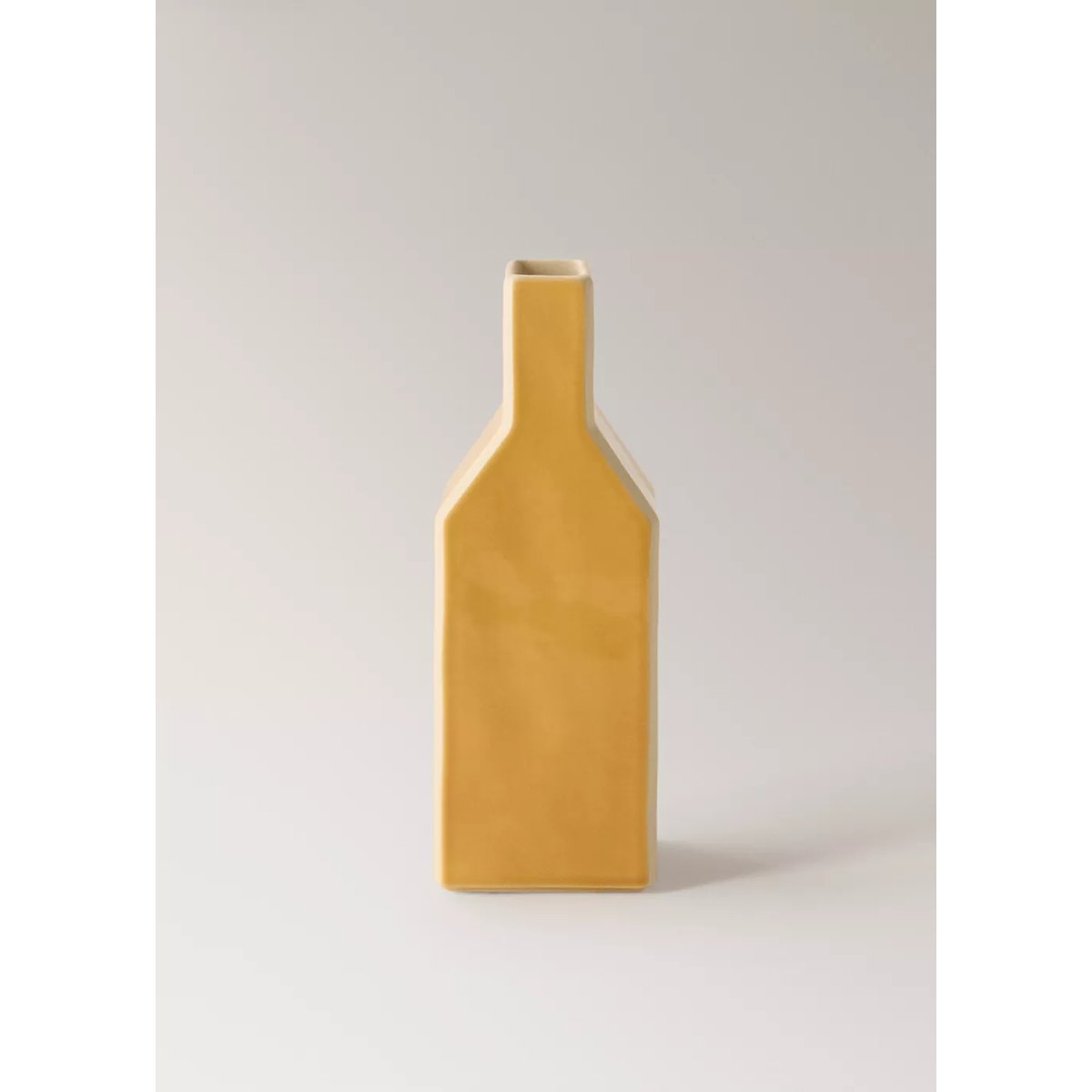 Vase en grès effet contraste de couleur format moyen moutarde, MANGO HOME