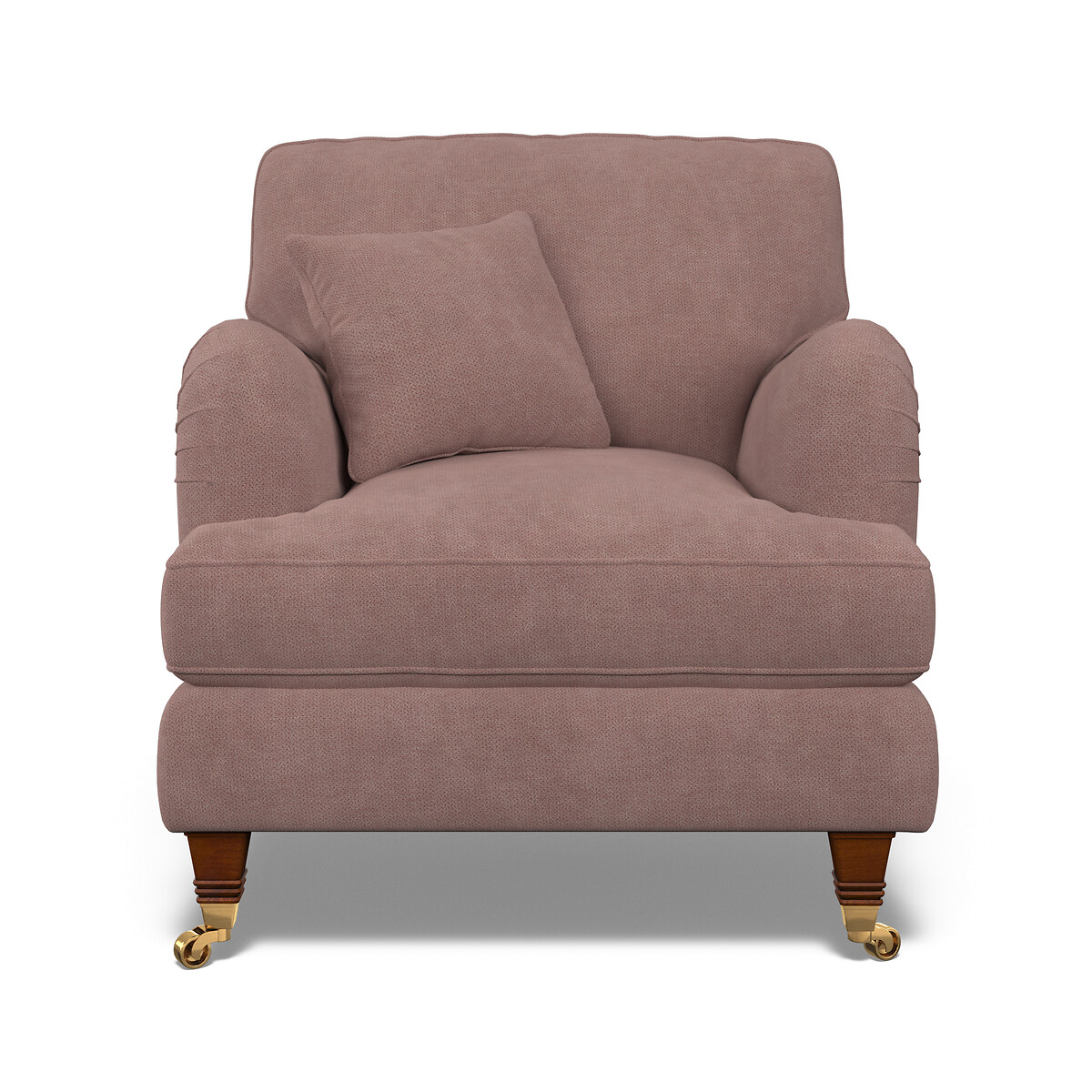 Emeline Soft Brushed Armchair with Castor Legs old rose, ÉDITÉ
