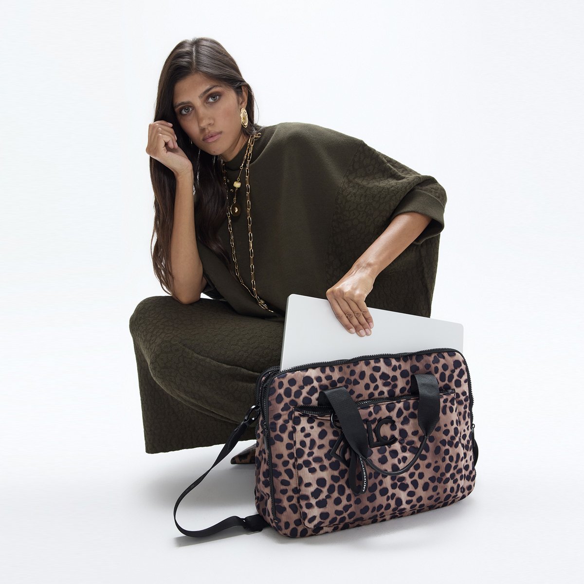 Sac ordinateur imprimé léopard léopard, LOLA CASADEMUNT