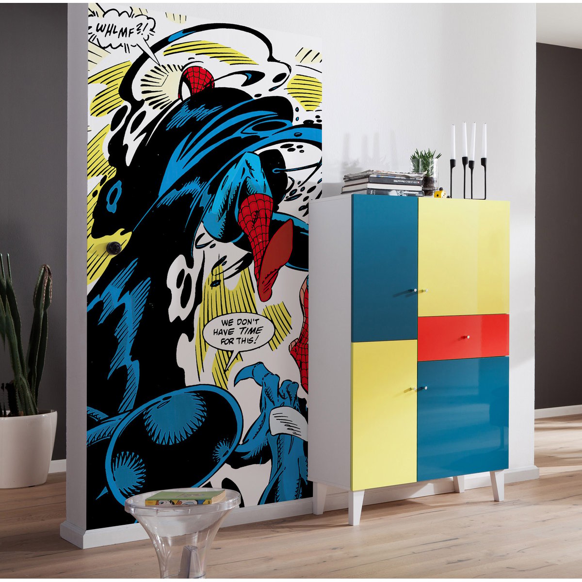 Papier peint Komar - Spider-Man Retro Comic - 100 x 200 cm multicolore, HEXOA