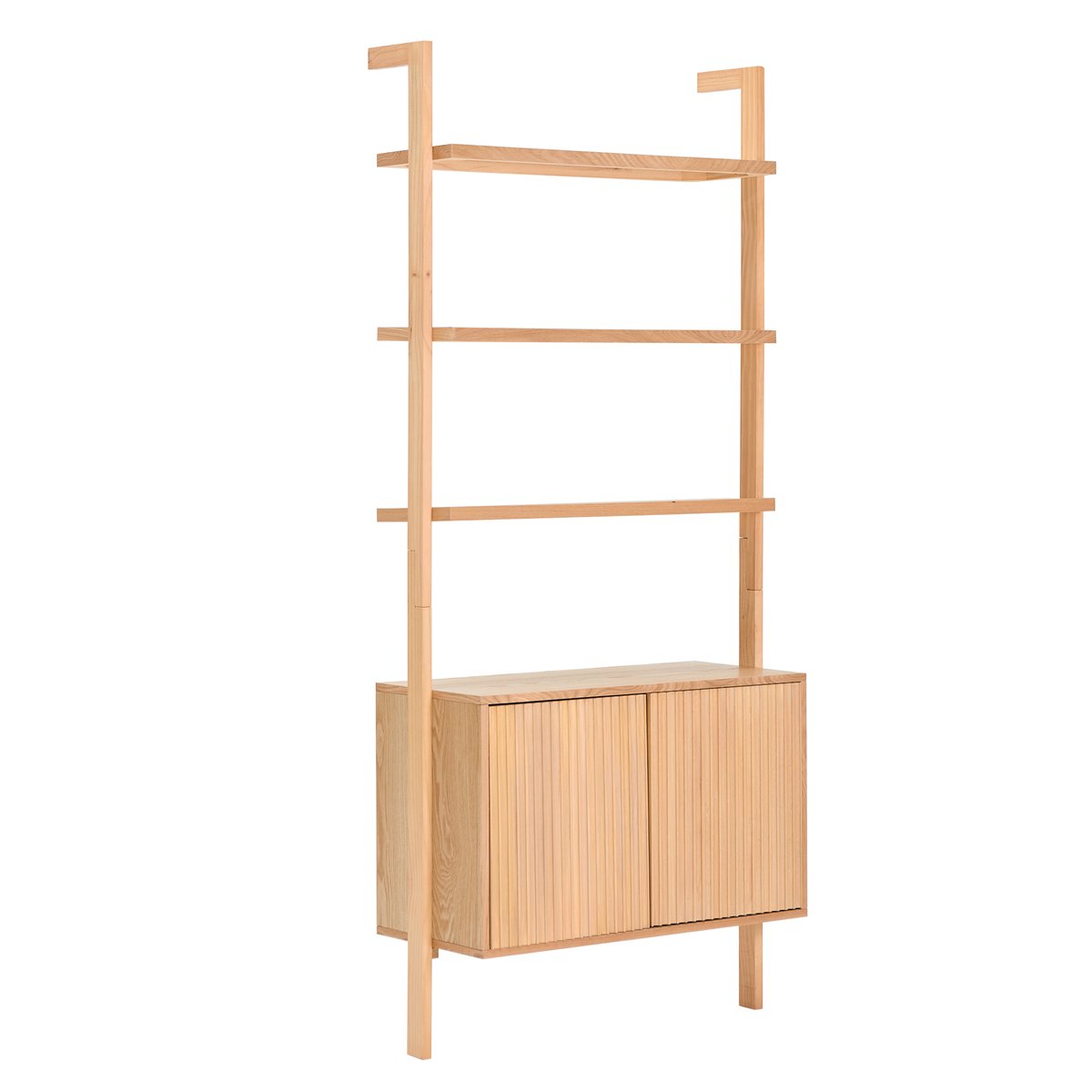 Etagère 3 niveaux + 2 rangements, bois, ETOSHA bois naturel, NORDLYS