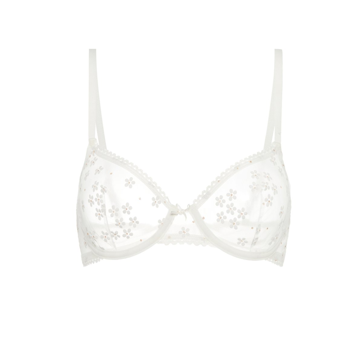 Soutien-gorge corbeille en tulle avec broderies CANDICIZ blanc, UNDIZ