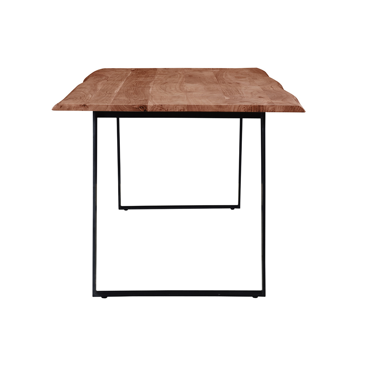 Table à manger rectangulaire en bois massif et métal noir L175 cm KORA bois clair / noir, MILIBOO