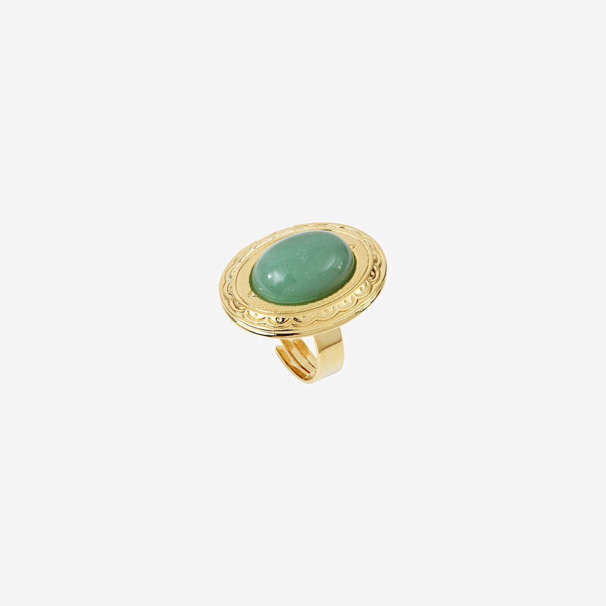 Bague ovale eden aventurine vert, CAROLINE NAJMAN