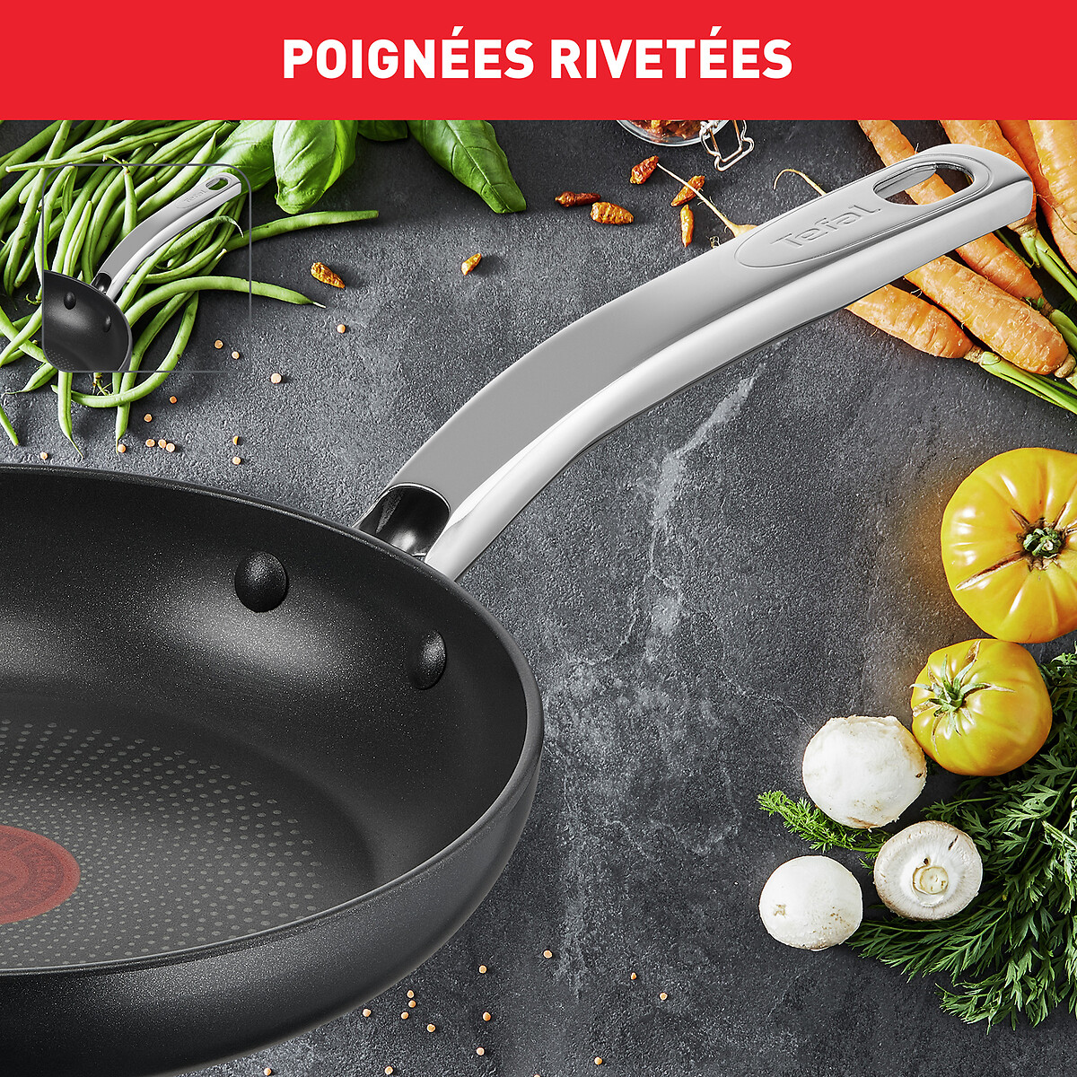 6 pièces Intensium E589S617 noir, TEFAL