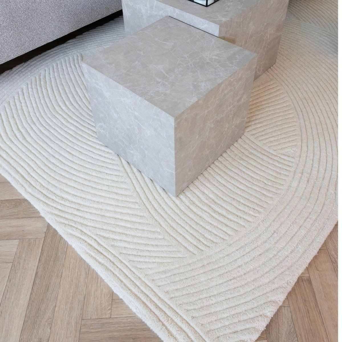 Tapis contemporain en laine tufté main FEZ crème, PIER IMPORT