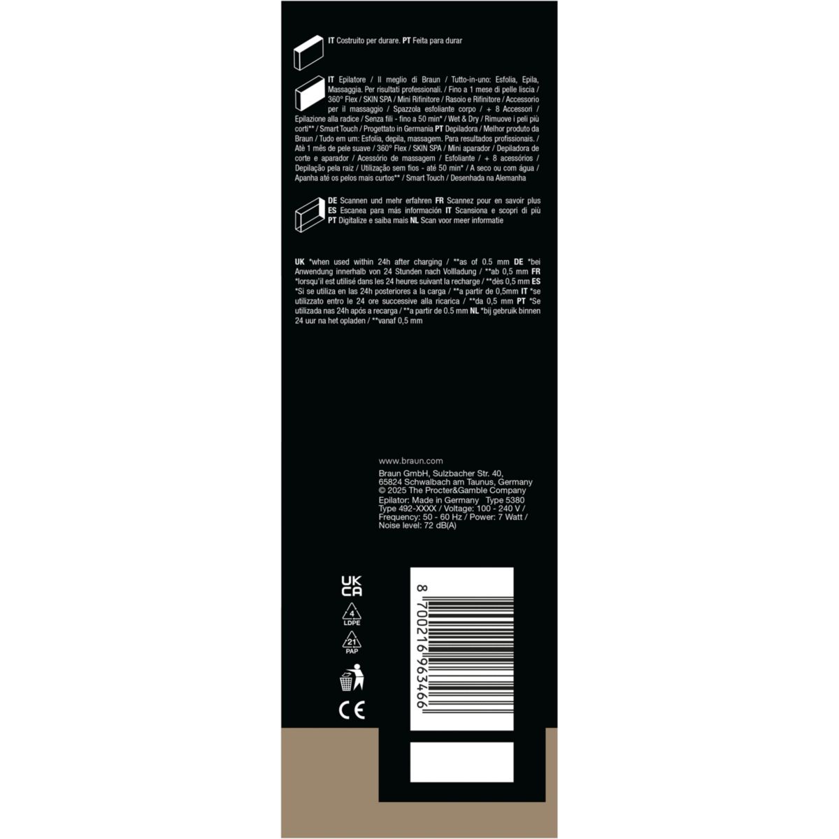Epilateur électrique Silk-épil SES 9-481 3D Flex Skin Spa couleur unique, BRAUN