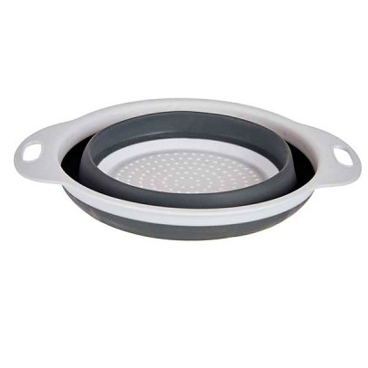 Passoire pliante plastique grise et blanche 24.5x20x9cm gris, WADIGA