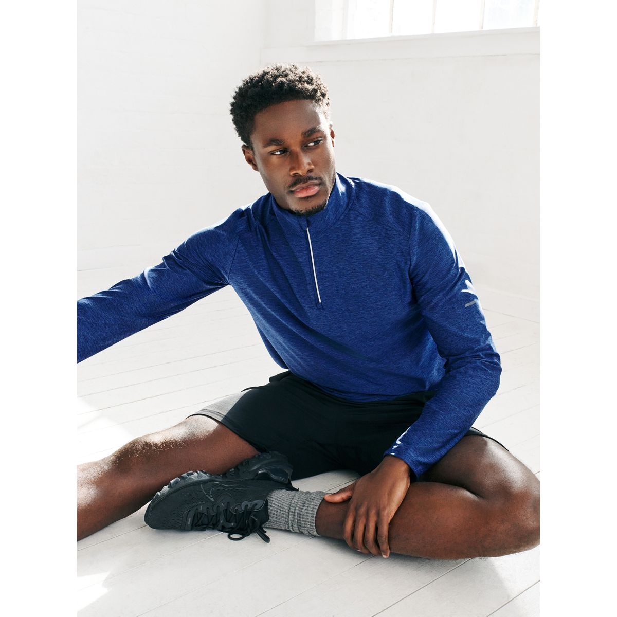 Pull à col zippé active training gym bleu cobalt, NEXT