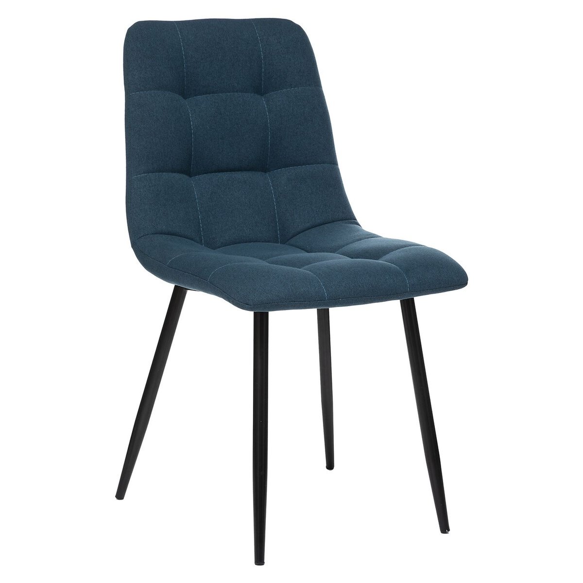 Lot de 4 chaises rembourrées effet velours SIRAC bleu foncé, TOILINUX