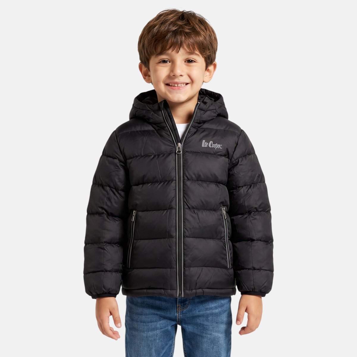 Doudoune matelassée zippée à capuche HIMALAYA noir, LEE COOPER