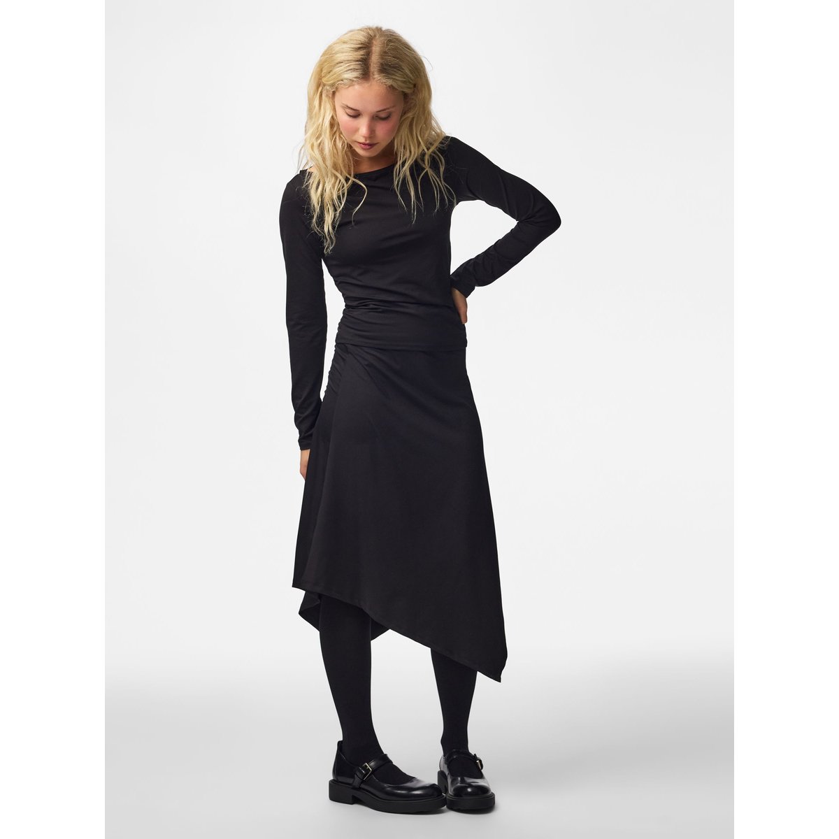 Jupe Mi-Longue noir - black1, PIECES