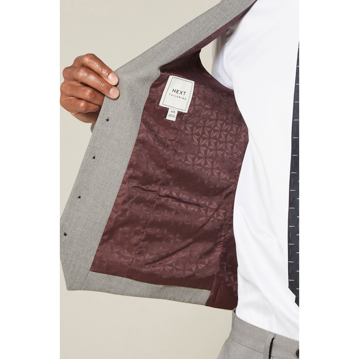 Gilet de costume texturé gris, NEXT