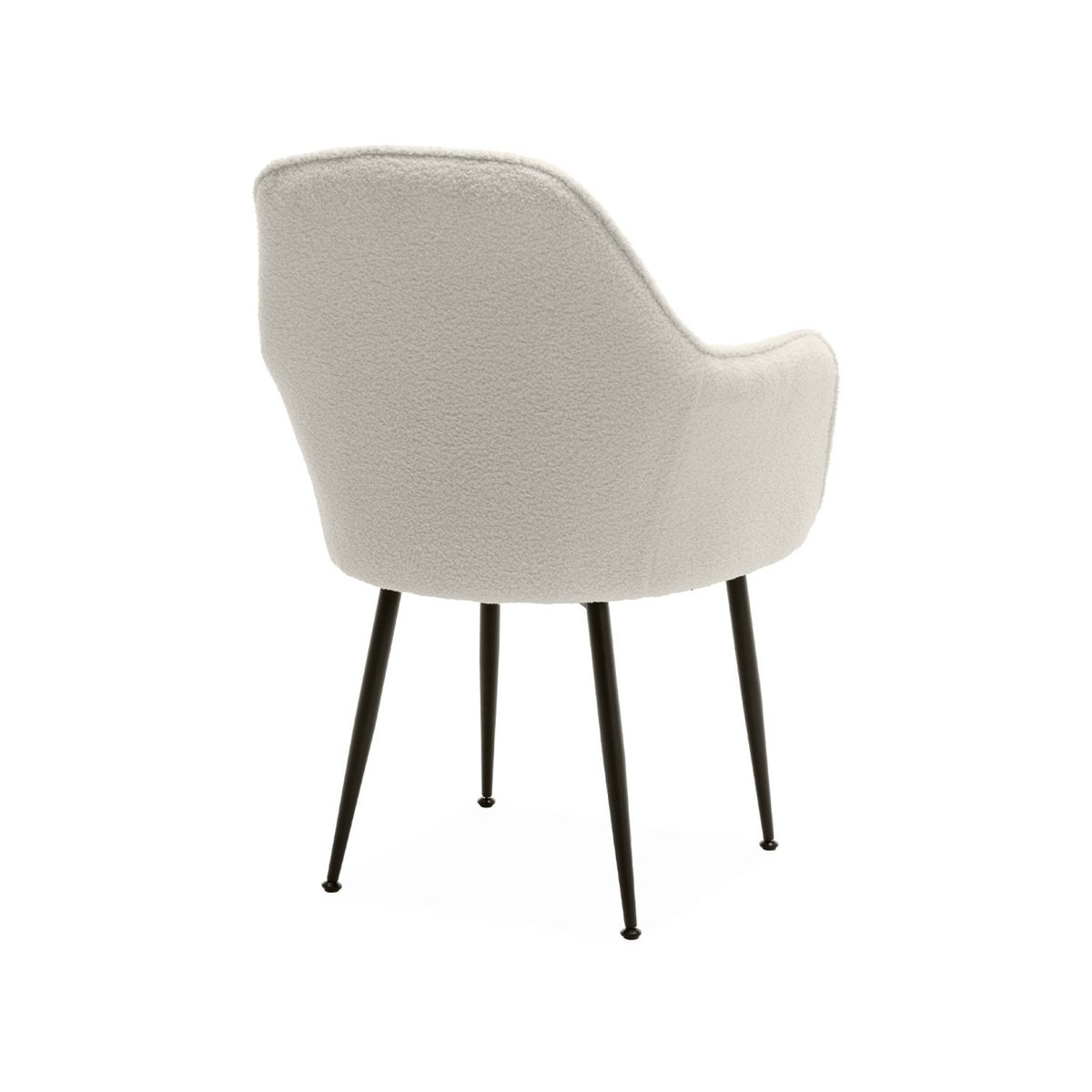 Fauteuil bouclette et pieds métal (lot de 4) SHELLA bouclette blanche, SWEEEK