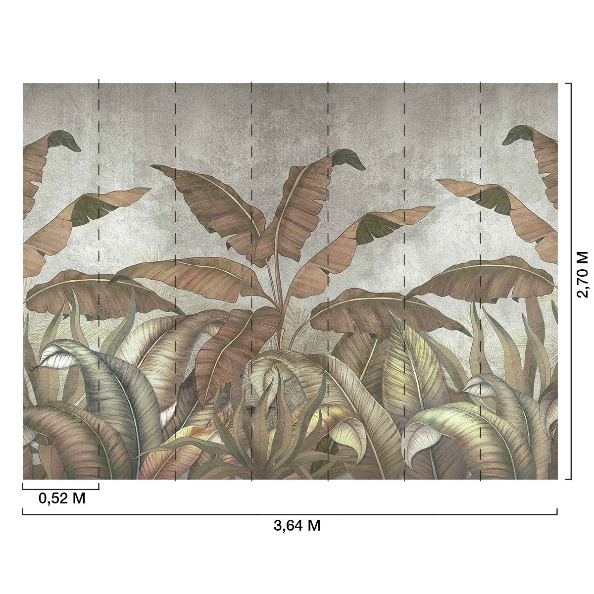 Papier peint panoramique tropical deep intissé, HEXOA