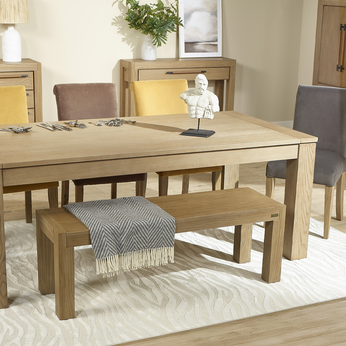 Banc style contemporain en pin massif MEGÈVE marron, ROBIN DES BOIS