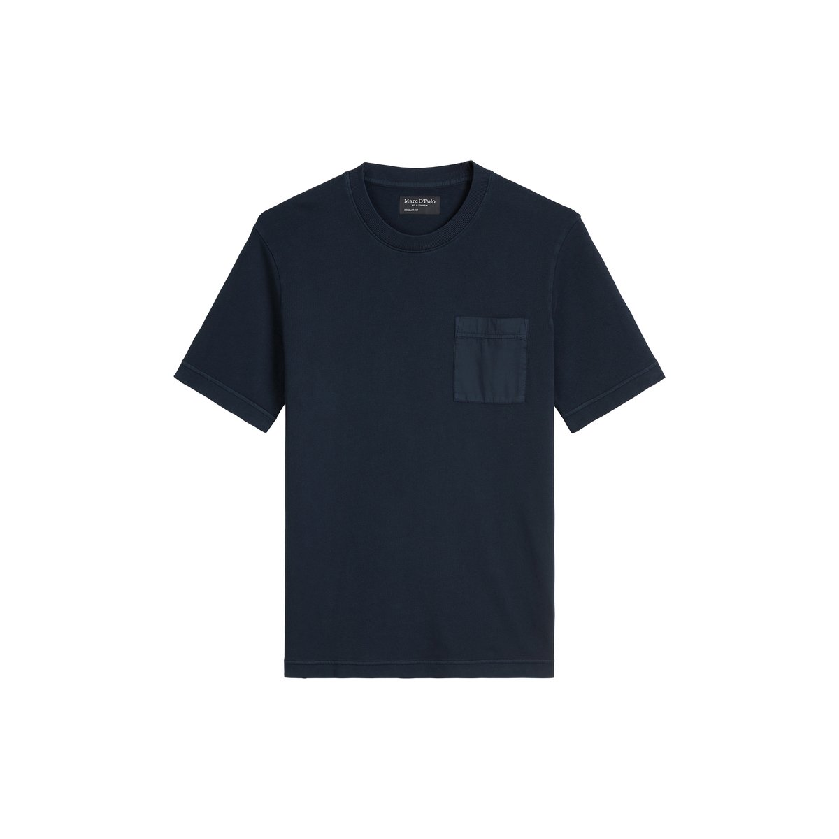 T-shirt regular en jersey de coton bio de poids moyen bleu foncé, MARC O'POLO