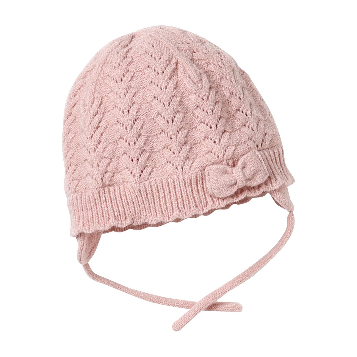 Ensemble bonnet, snood et moufles rose poudré, VERTBAUDET