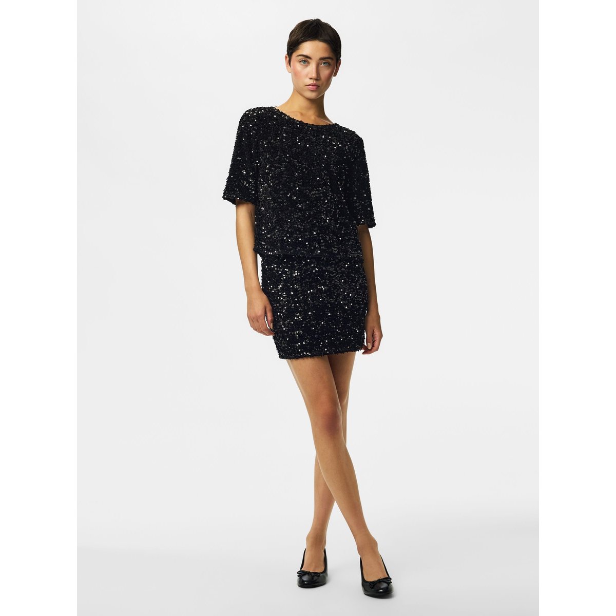 Top À Manches Courtes noir - black1, PIECES