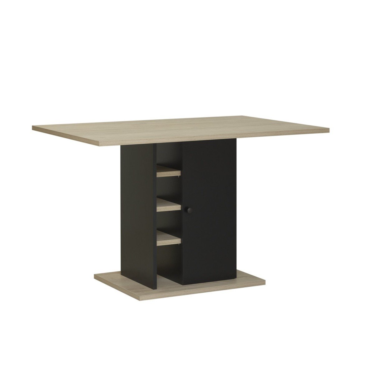 Table à manger rectangulaire avec rangement Oxford - Fabrication Française noir, CALICOSY