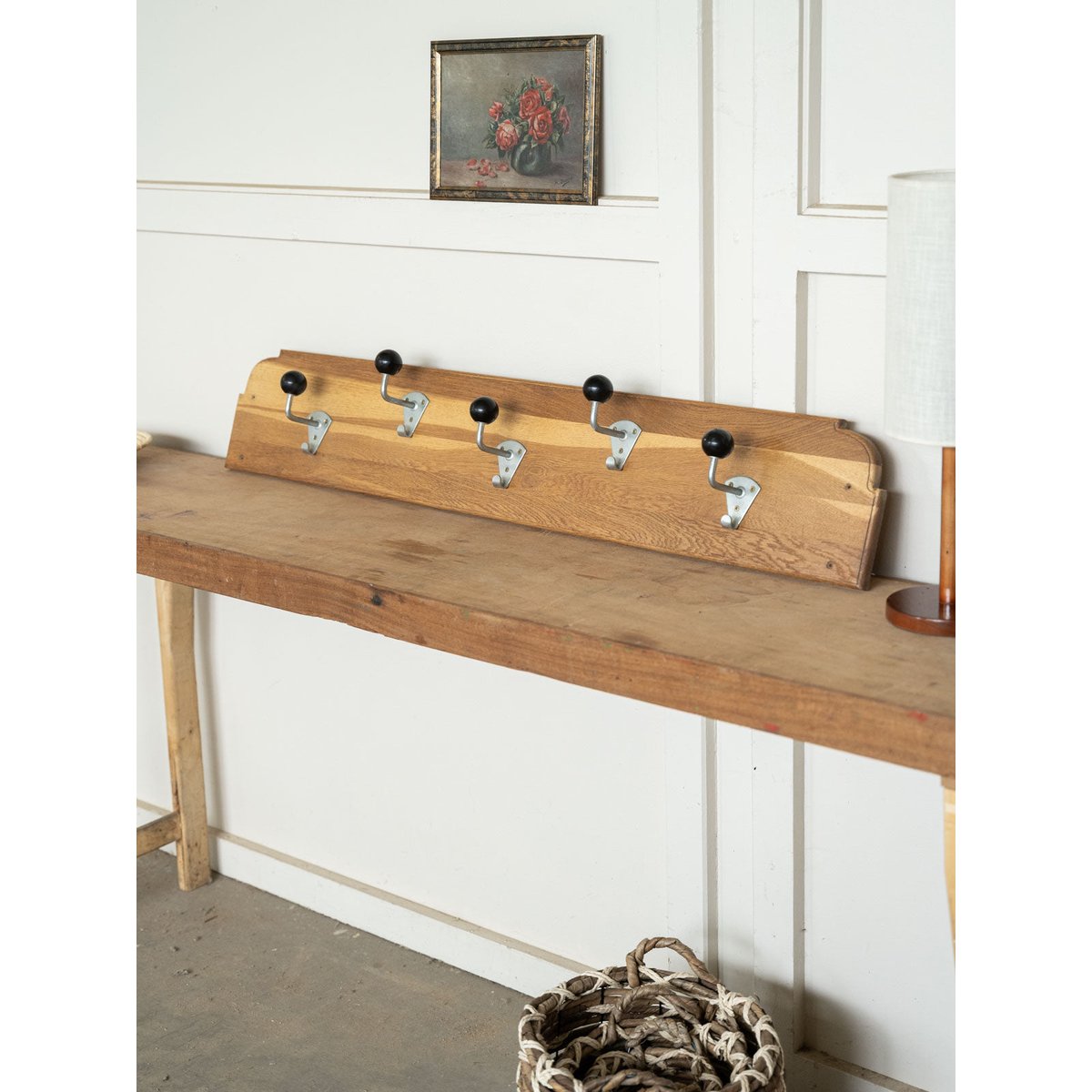 Grand porte-manteau en bois Max N°482 - Bon état bois clair, DEBONGOUT