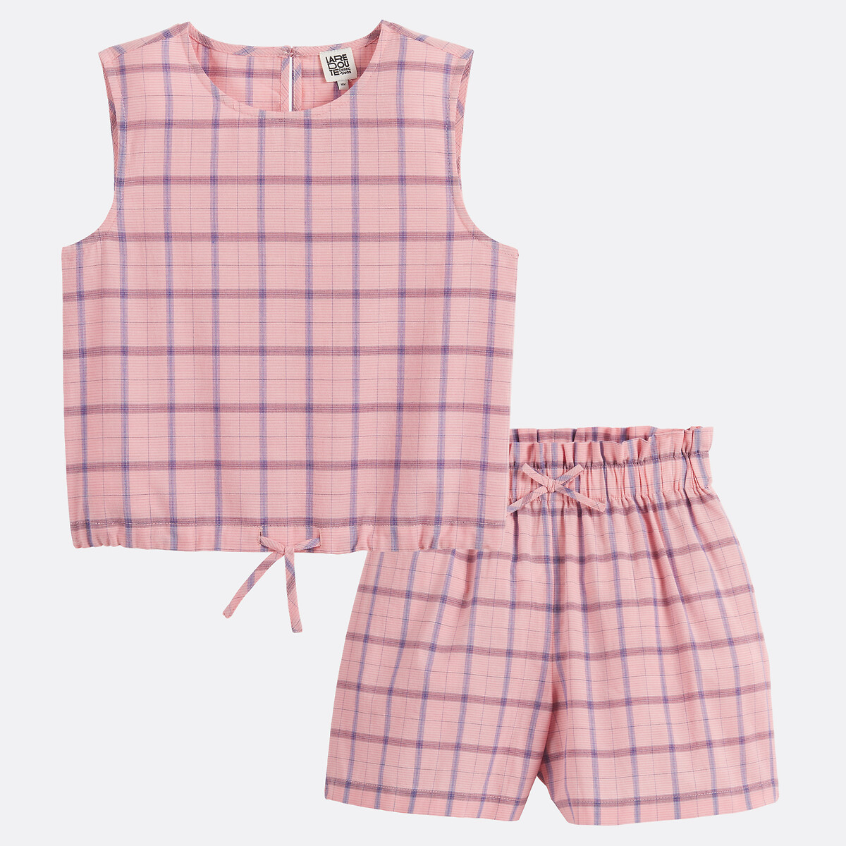 Ensemble débardeur et short, à carreaux carreaux, LA REDOUTE COLLECTIONS
