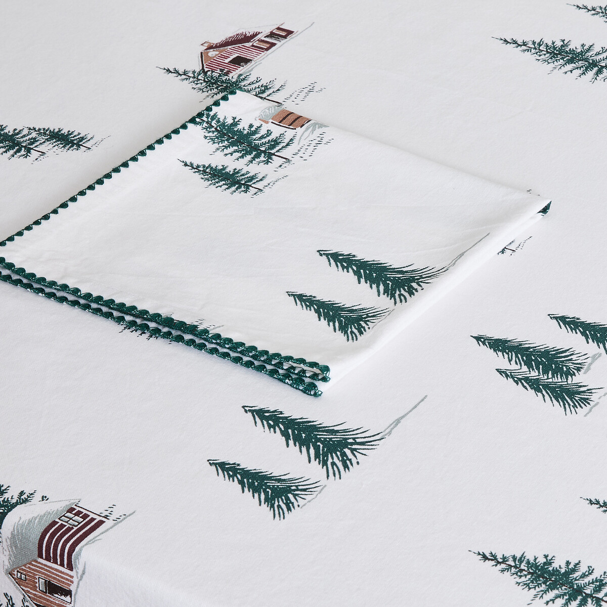 Nappe imprimée, en coton lavée, SNOW COUNTRY imprimé, LA REDOUTE INTERIEURS