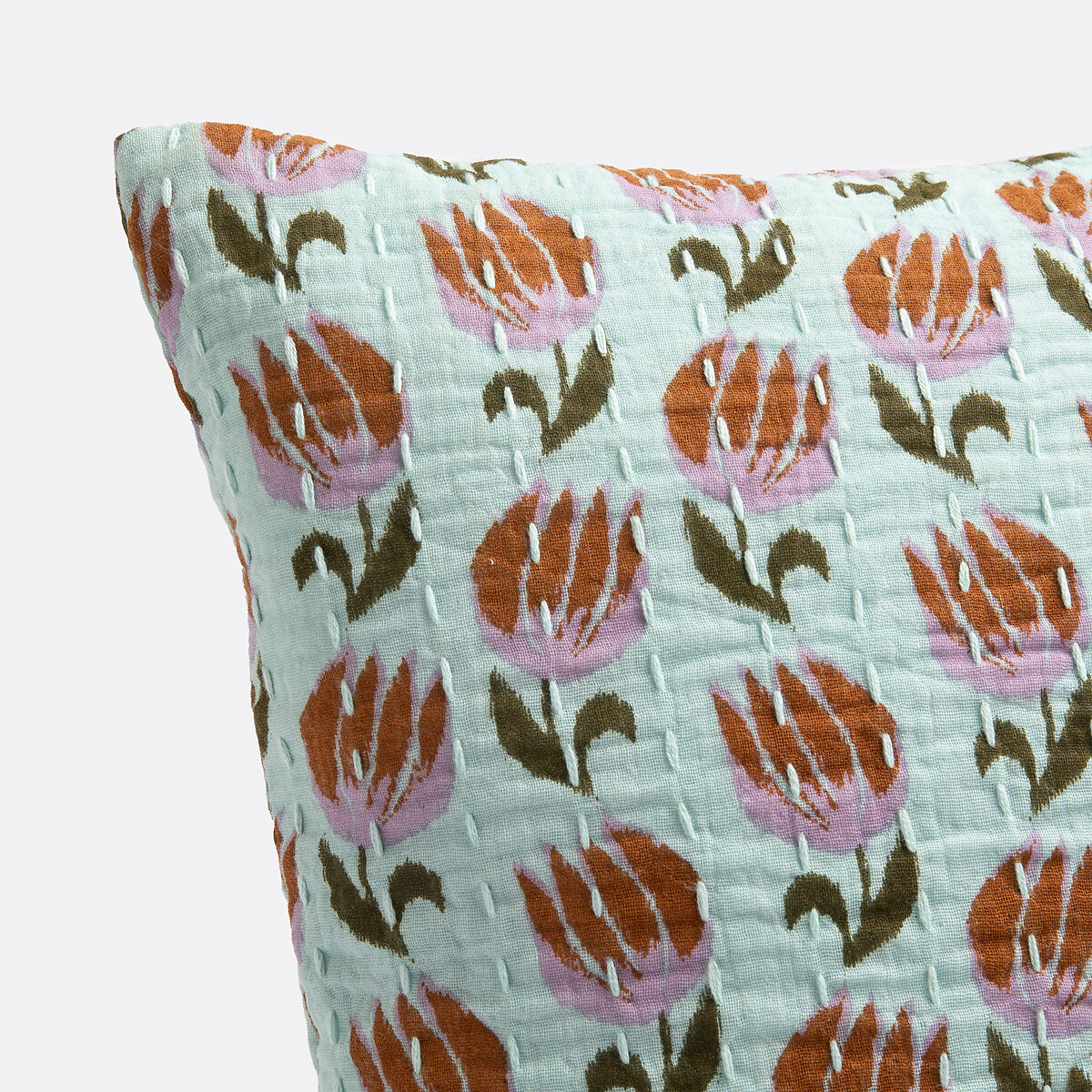 Housse de coussin rectangulaire, en gaze de coton, imprimé Ikat, ASTI multicolore, LA REDOUTE INTERIEURS