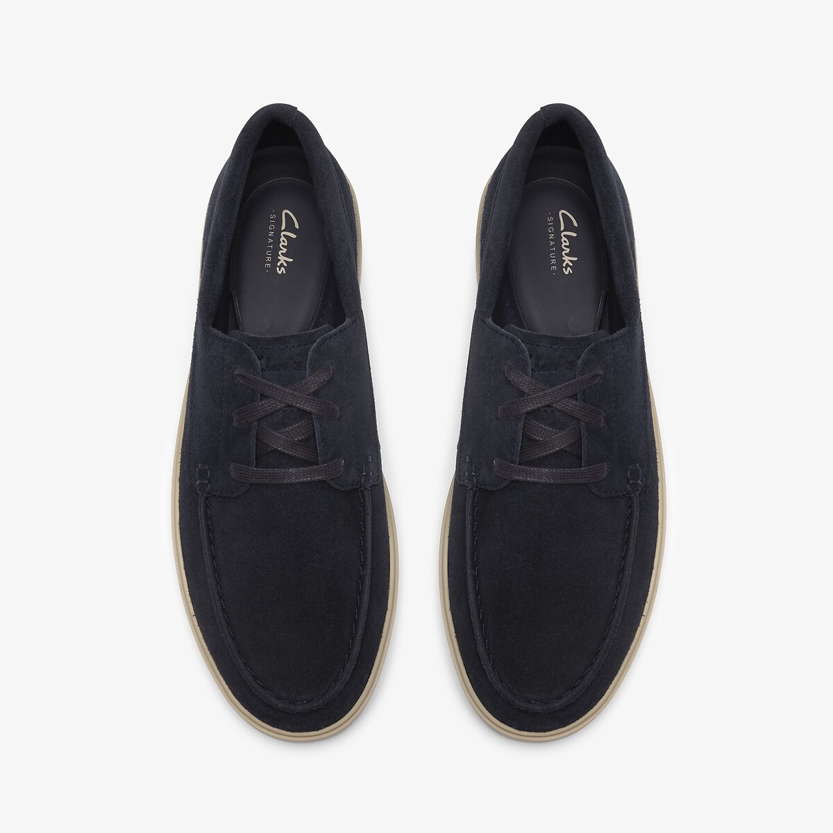 Derbies bateau en cuir suédé Lockford Boat bleu marine, CLARKS