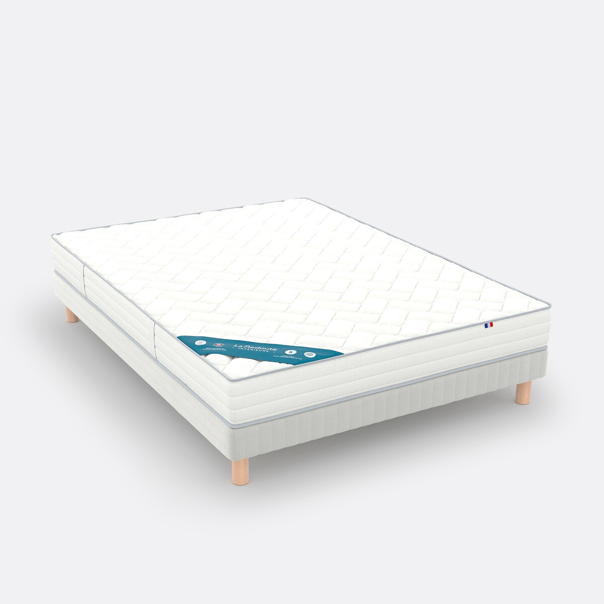 Matelas mousse HR 35 kg/m3, soutien ferme, accueil mousse viscoélastique blanc, LA REDOUTE INTERIEURS