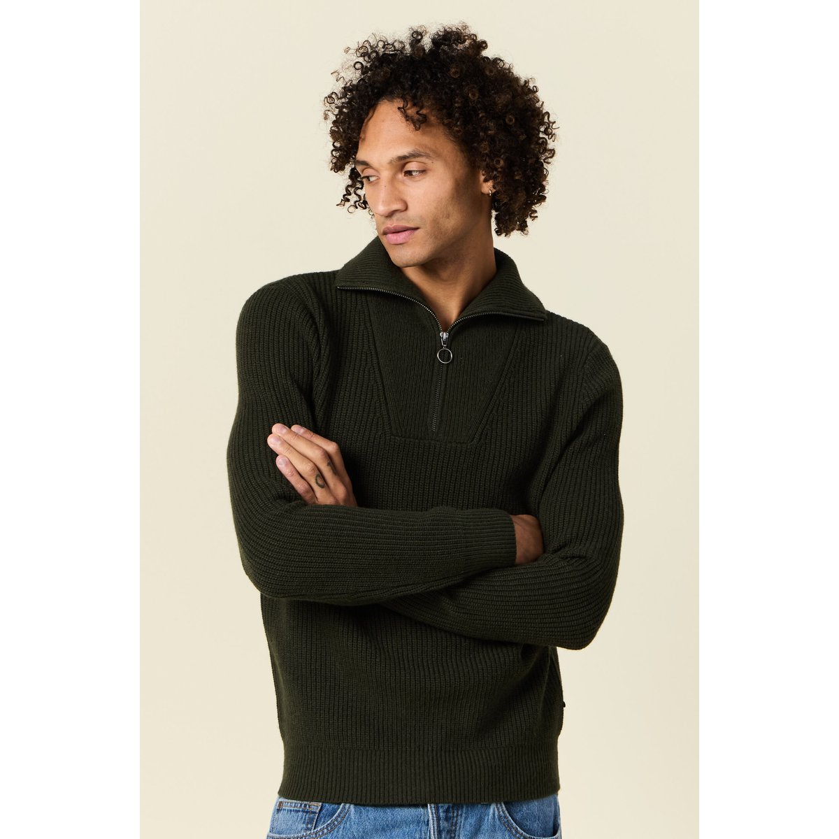 Pull col camionneur vert kaki, BONOBO
