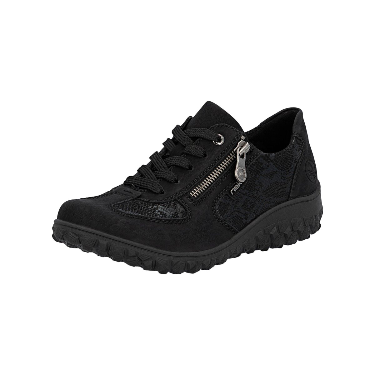 Basket Basse Cuir Scuol noir, RIEKER