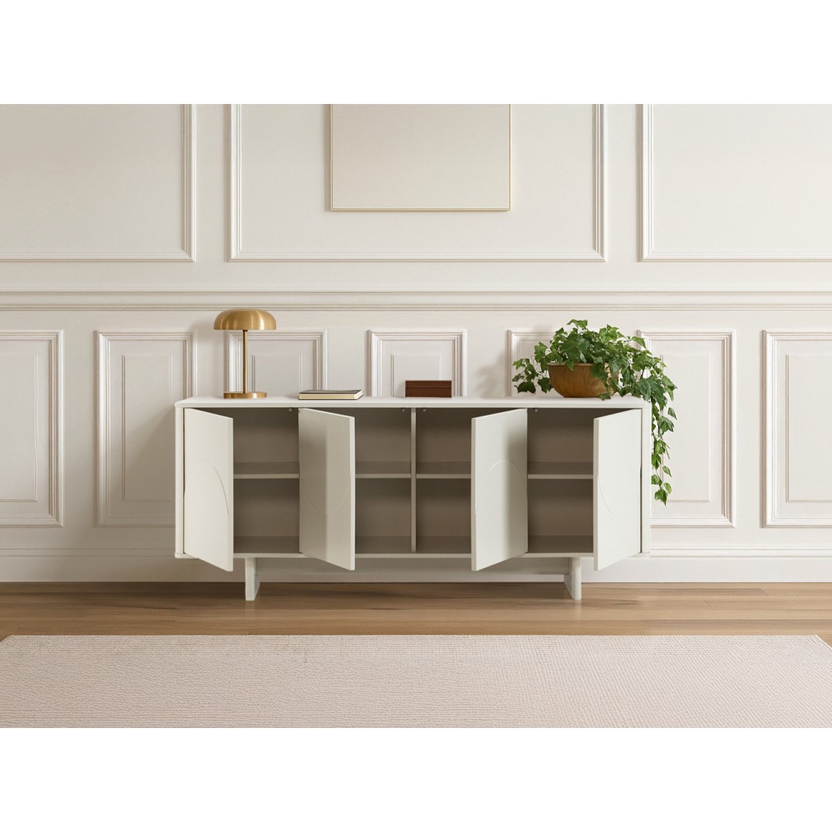 Buffet en MDF portes 180 cm, ESTEBAN beige, BOBOCHIC