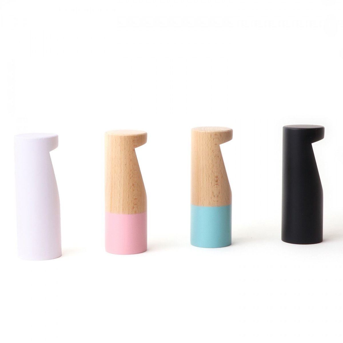 Patère Wook Cylindrique Unie Large Diam 40 X 120 mm blanc, ARCHIV
