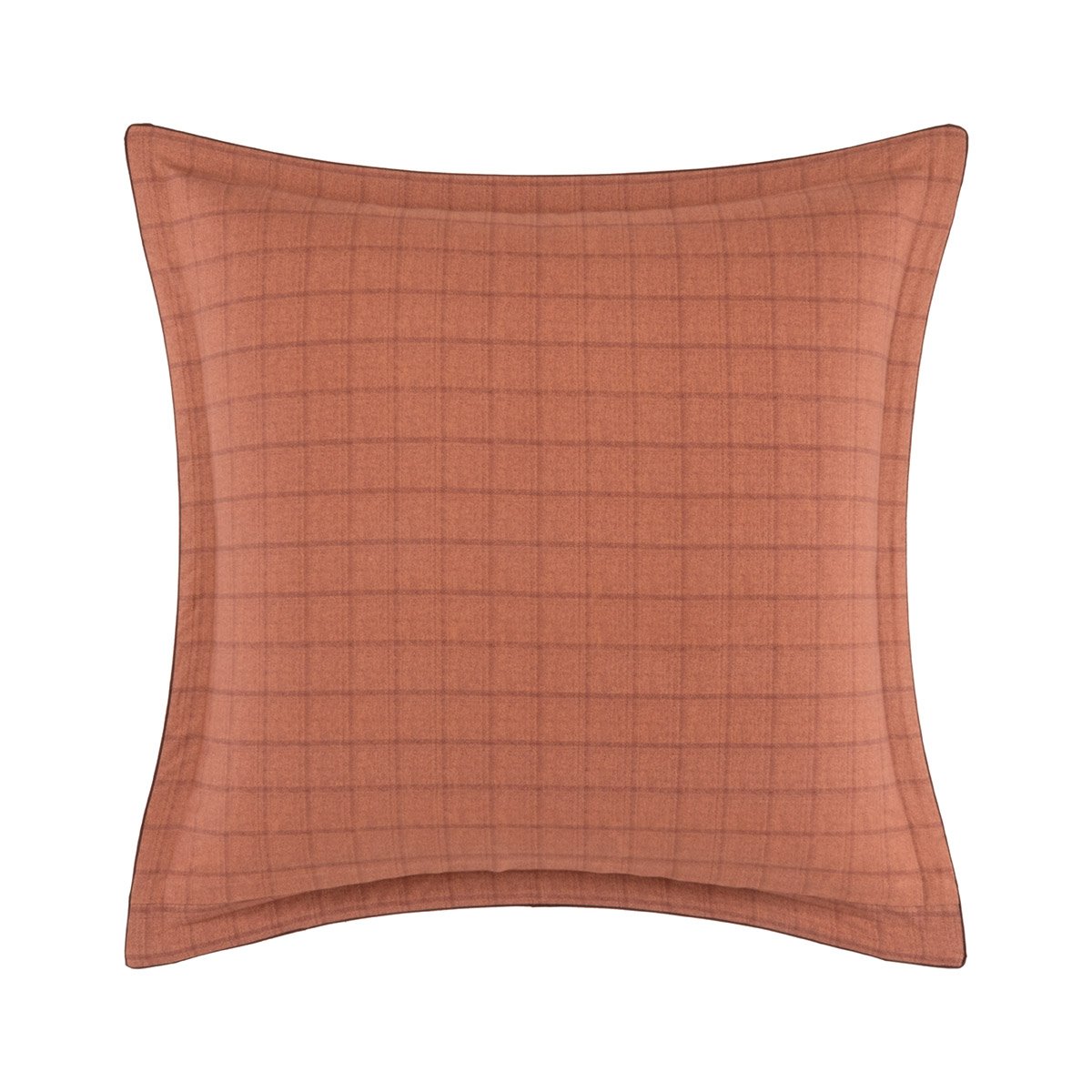 Taie d'oreiller en satin de coton marron, MEAULNES a motif, DESFORGES