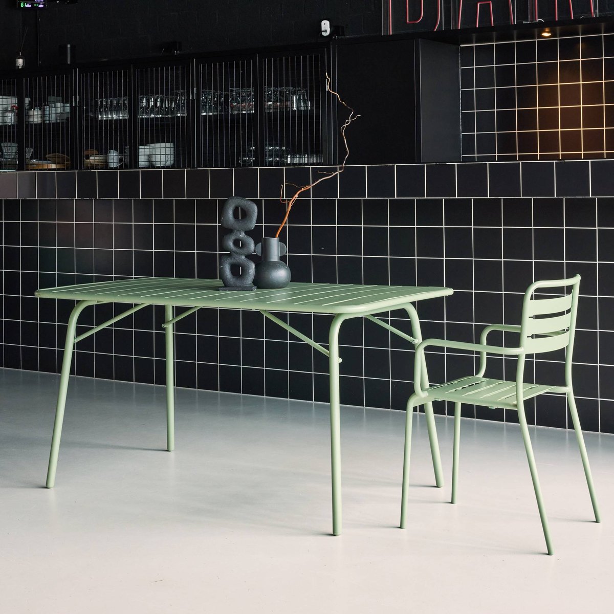 Table de jardin pliante métal 6 places AMELIA anthracite, SWEEEK