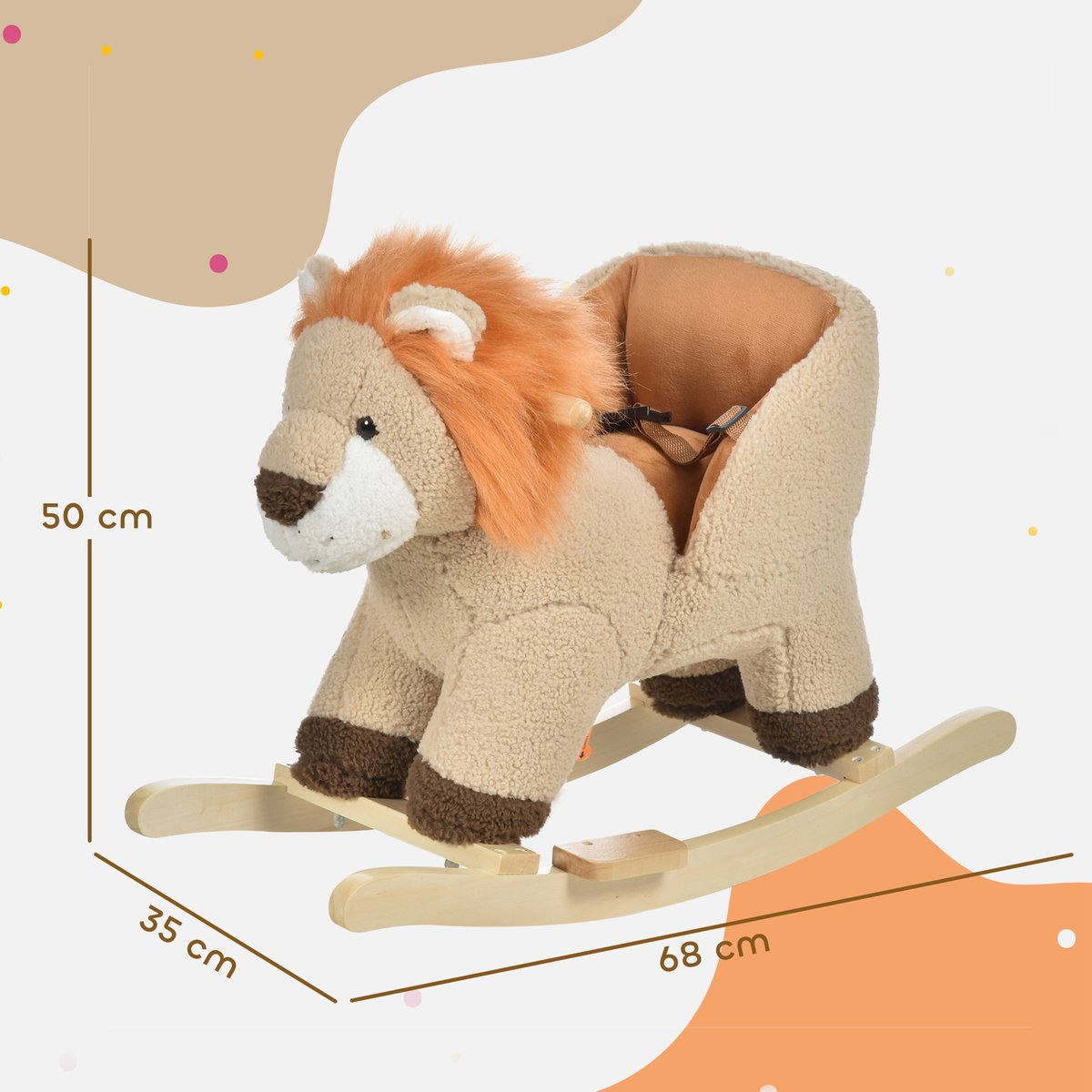 Cheval à bascule pour enfants Bois Marron marron, HOMCOM