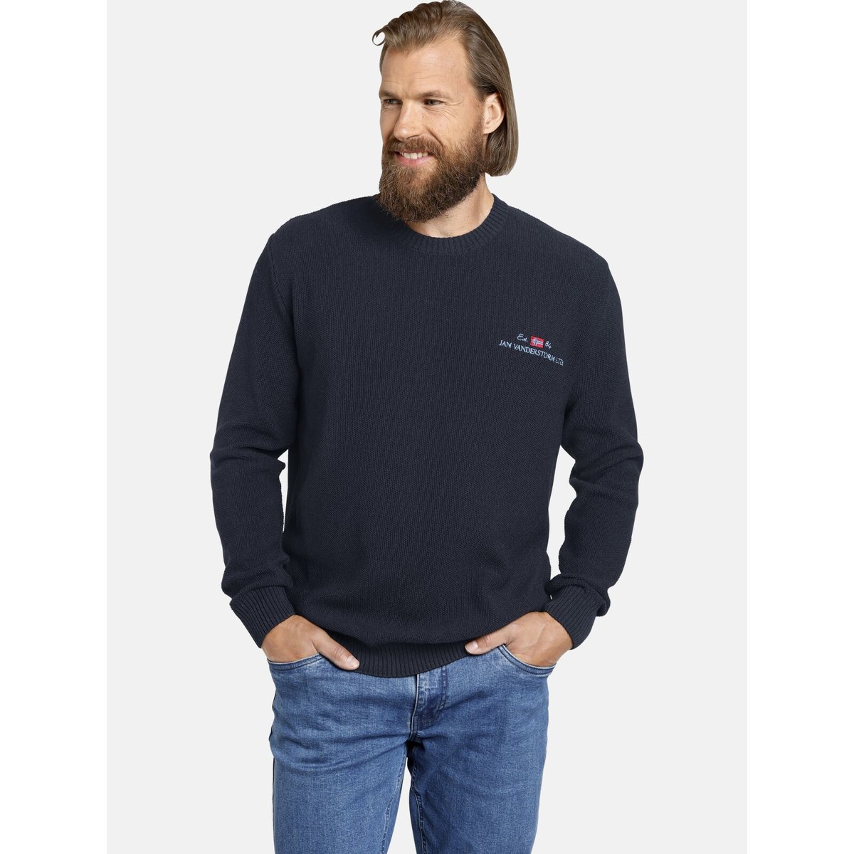 Pull ALBREKT bleu foncé, JAN VANDERSTORM