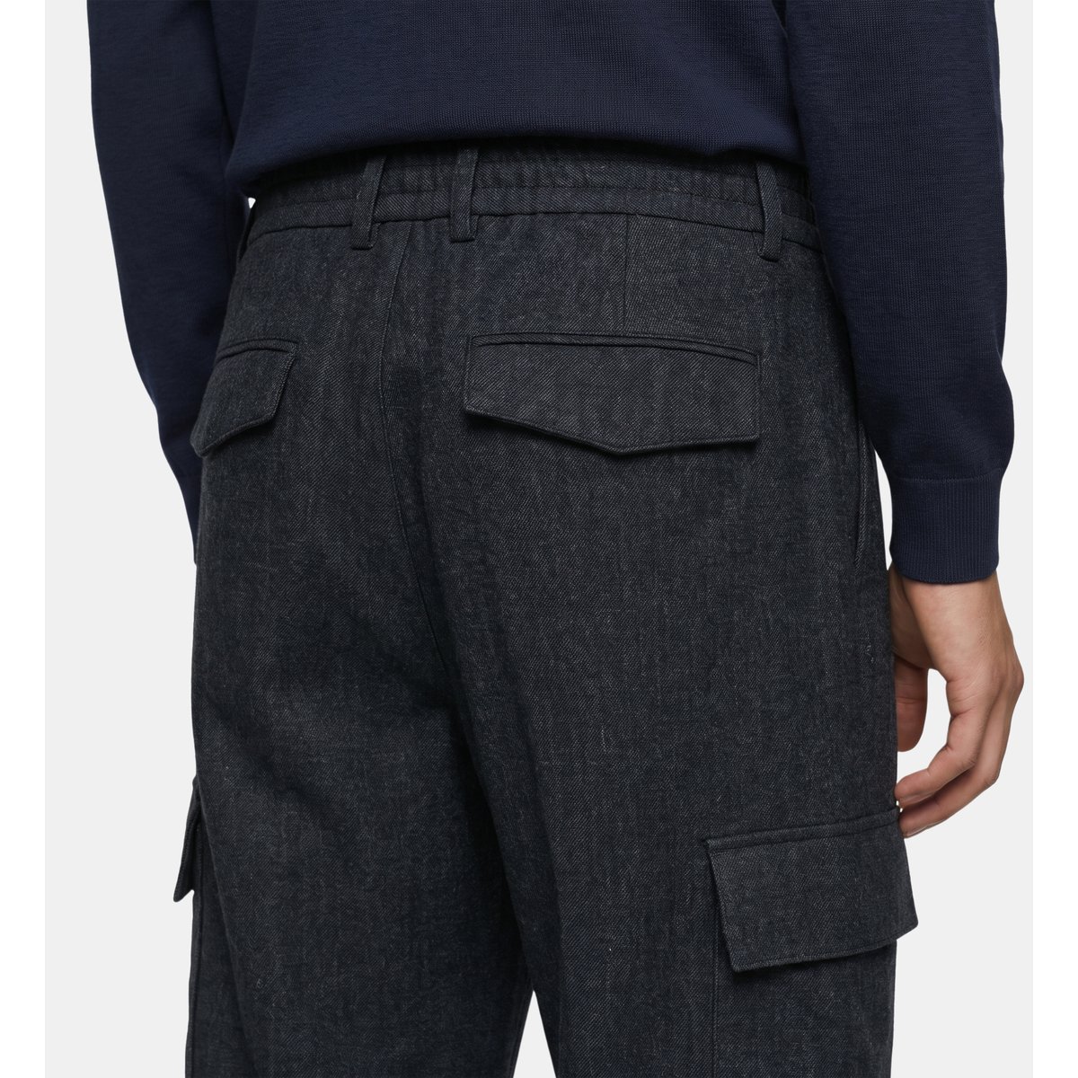 Pantalon droit tatwook cargo bleu marine, GALERIES LAFAYETTE