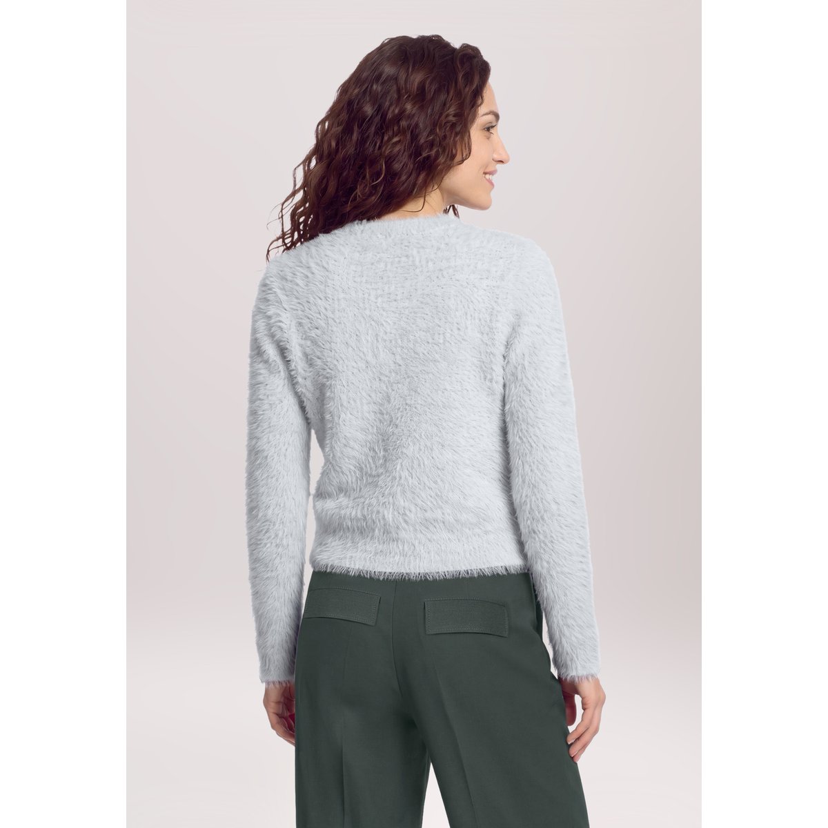 Cardigan en maille à encolure ronde gris, CARTOON