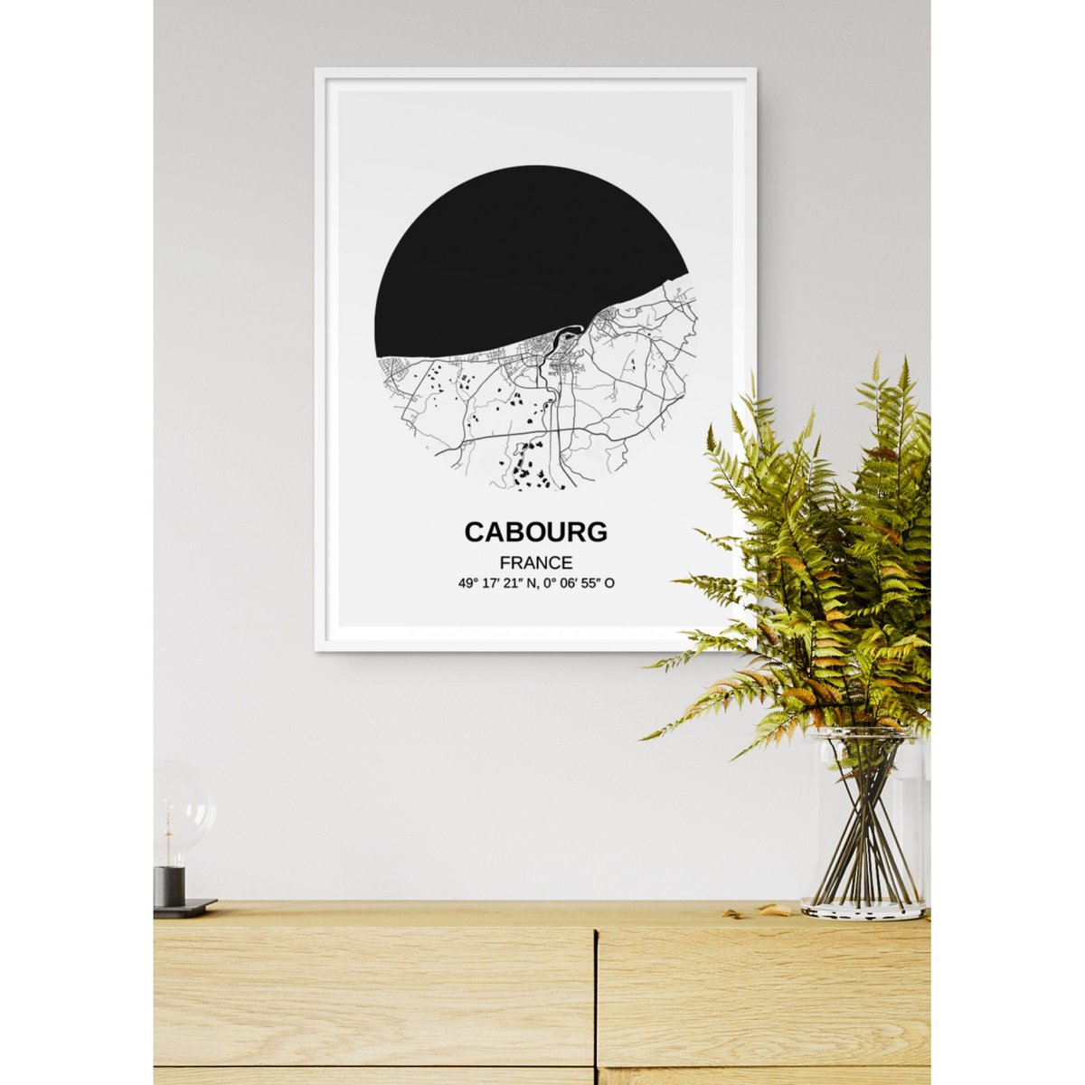 Affiche Carte Cabourg blanc, L'AFFICHERIE