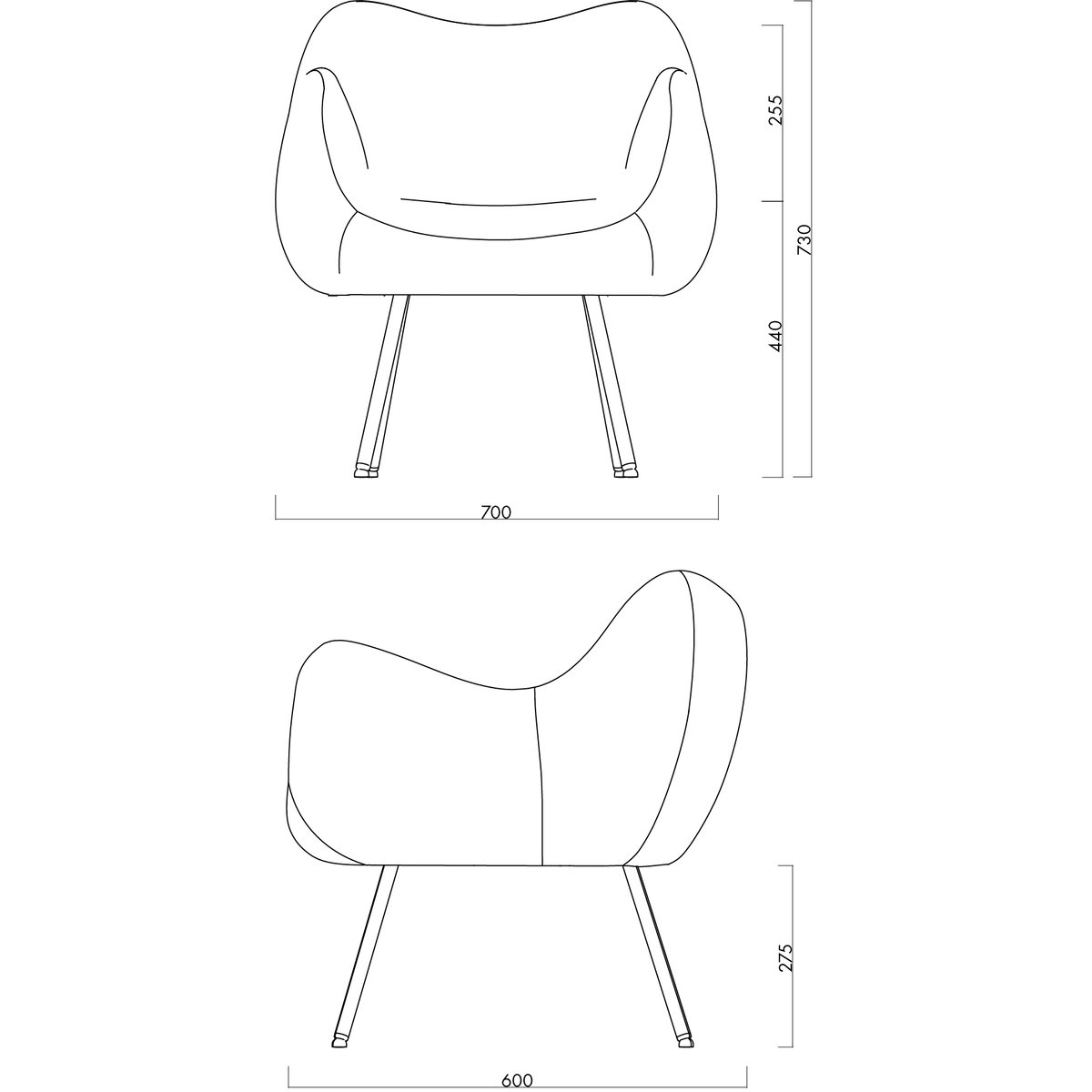 Fauteuil rétro en laine RM58 laine beige clair, NOO.MA